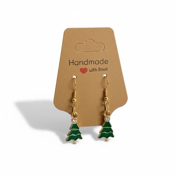 Handmade Christmas Tree Earrings - Picture 3 of 3